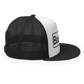 Flat Trucker Hat (White/Black)