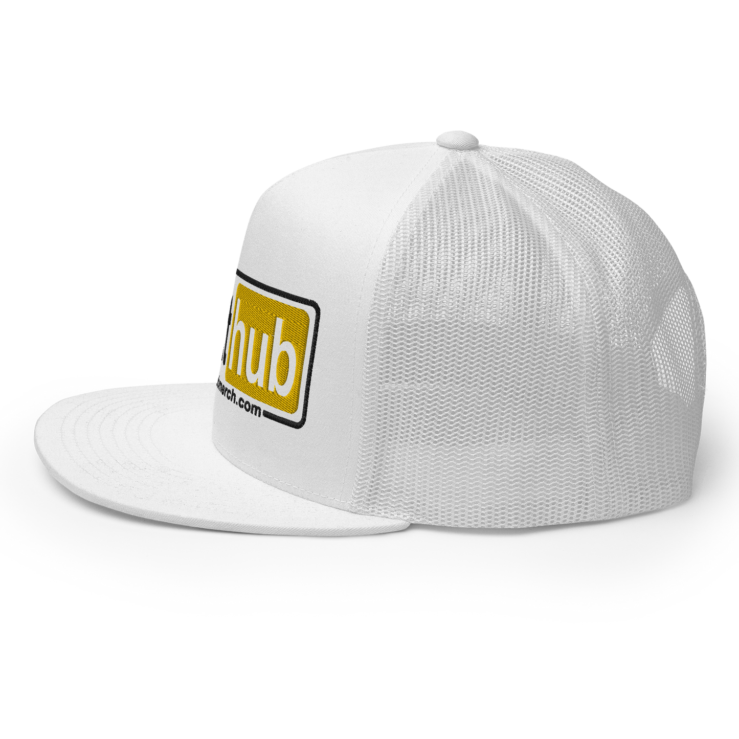 Flat Trucker Hat (White/White)