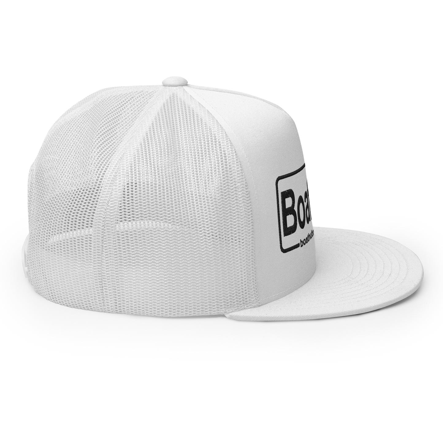 Flat Trucker Hat (White/White)